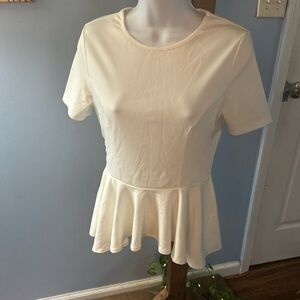 Elegant Cream Peplum Top